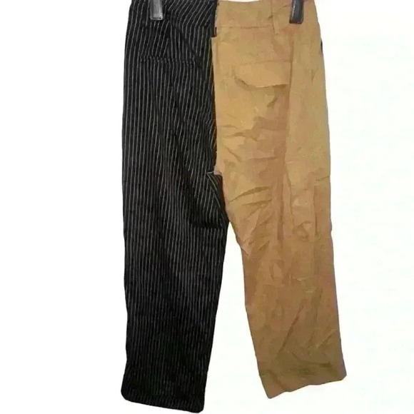 Choosy Women’s Two-Toned Split Pinstripe Khaki Day And Night Pants Size 4 - Picture 3 of 4
